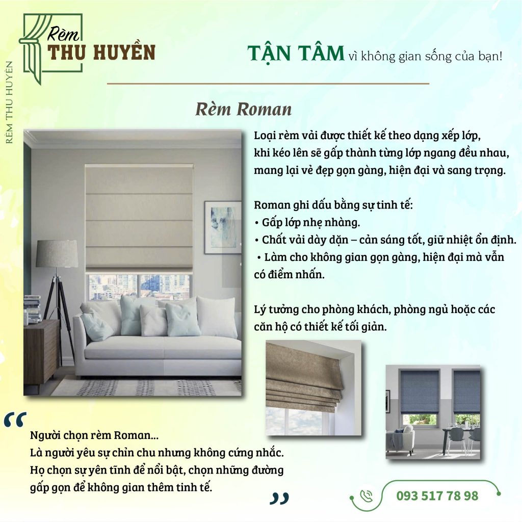 Rèm Roman cao cấp - Rèm Thu Huyền