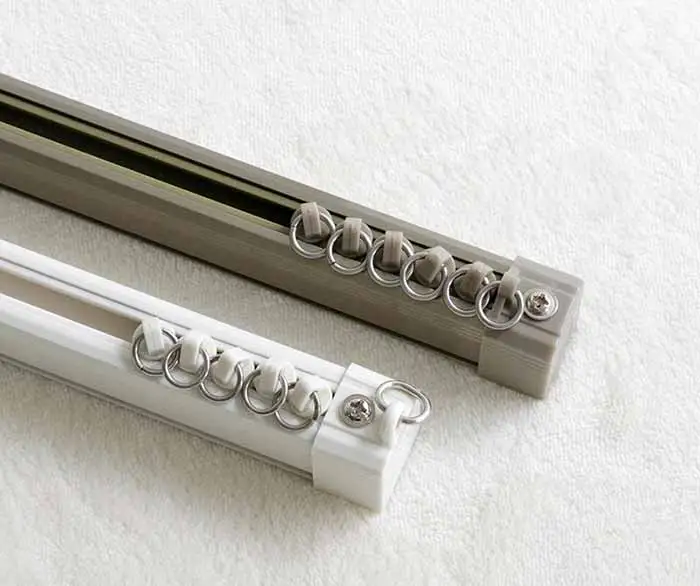 Thanh ray treo rèm nhôm với con lăn vận hành êm ái